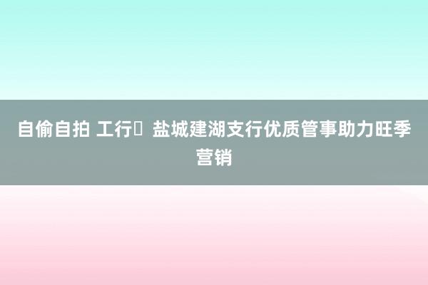 自偷自拍 工行‍盐城建湖支行优质管事助力旺季营销