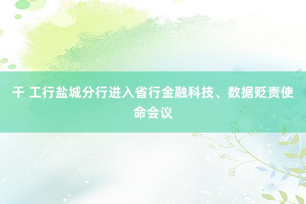 干 工行盐城分行进入省行金融科技、数据贬责使命会议