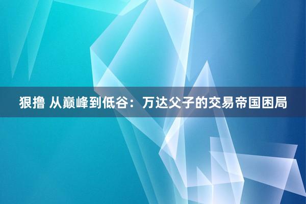 狠撸 从巅峰到低谷：万达父子的交易帝国困局