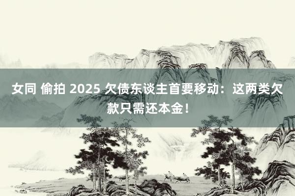 女同 偷拍 2025 欠债东谈主首要移动：这两类欠款只需还本金！