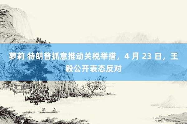 萝莉 特朗普抓意推动关税举措，4 月 23 日，王毅公开表态反对
