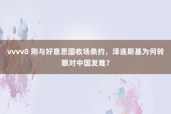 vvvv8 刚与好意思国收场条约，泽连斯基为何转眼对中国发难？