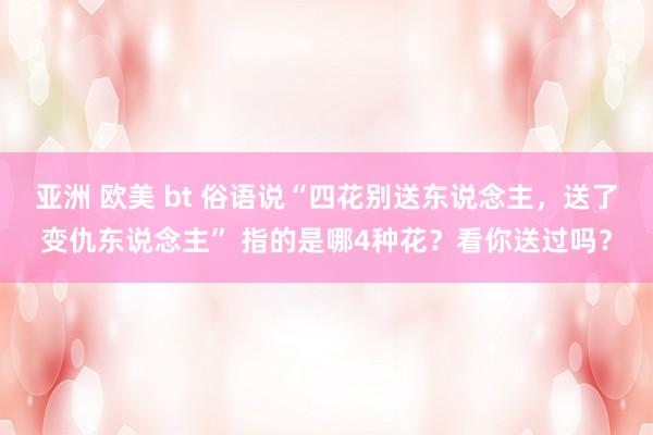 亚洲 欧美 bt 俗语说“四花别送东说念主，送了变仇东说念主” 指的是哪4种花？看你送过吗？