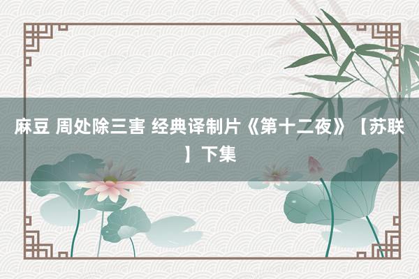 麻豆 周处除三害 经典译制片《第十二夜》【苏联】下集