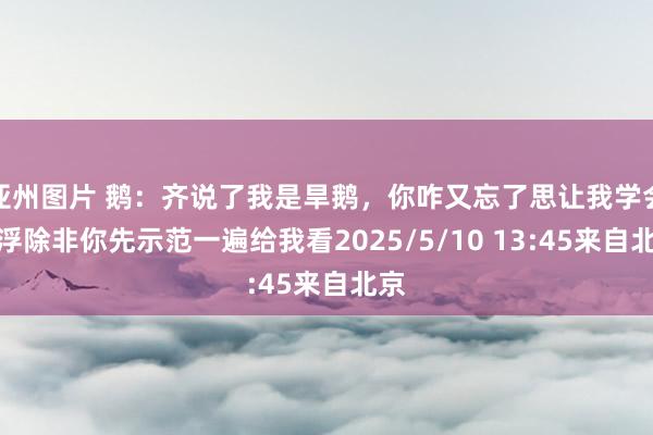 亚州图片 鹅：齐说了我是旱鹅，你咋又忘了思让我学会拍浮除非你先示范一遍给我看2025/5/10 13:45来自北京