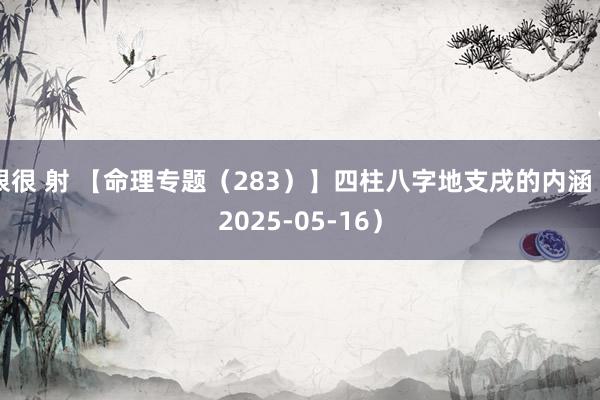 很很 射 【命理专题（283）】四柱八字地支戌的内涵（2025-05-16）