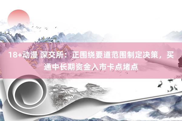 18+动漫 深交所：正围绕要道范围制定决策，买通中长期资金入市卡点堵点