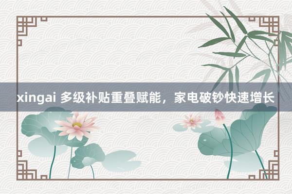 xingai 多级补贴重叠赋能，家电破钞快速增长