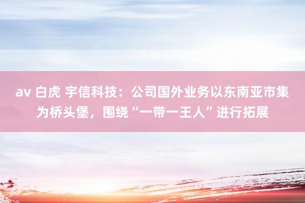 av 白虎 宇信科技：公司国外业务以东南亚市集为桥头堡，围绕“一带一王人”进行拓展